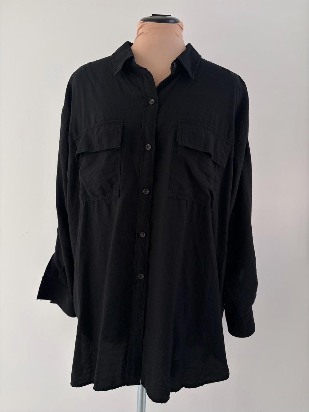 Banana Republic Black Oversized Utility Button Down Shirt - Size L